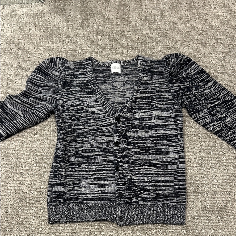 MADELEINE THOMPSON Black and Gray Cardigan